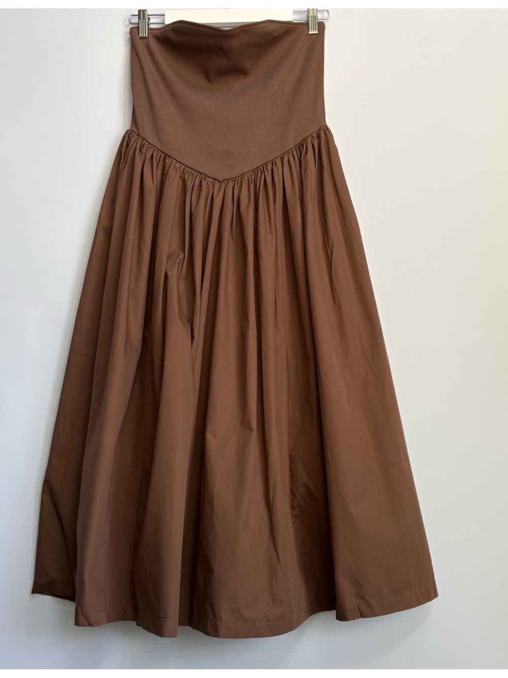 NWT Anthropologie Strapless Basque-Waist A-Line Midi Dress - Picture 3 of 8